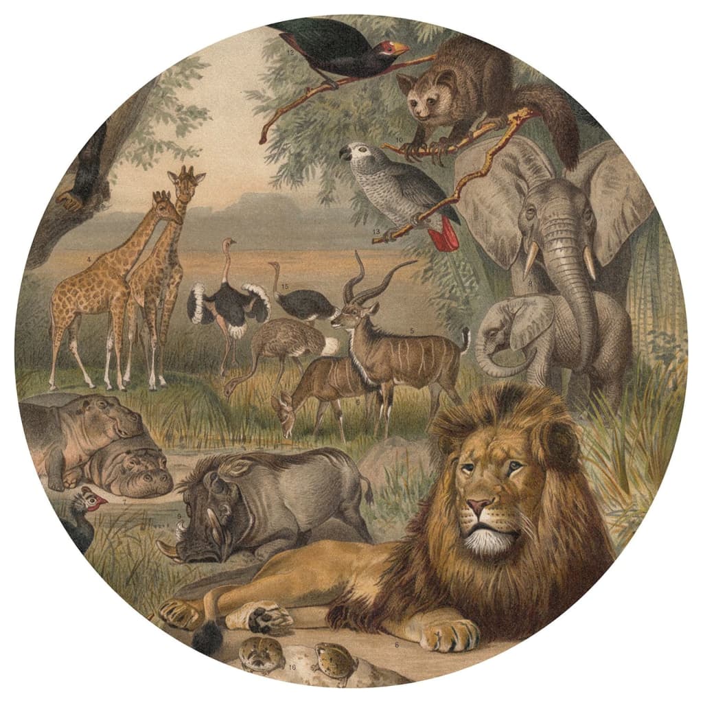 WallArt Círculo de papel pintado Animals of Africa 190 cm