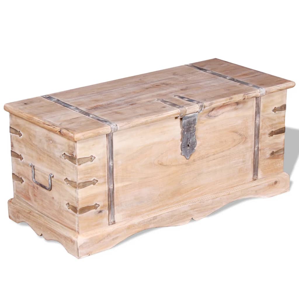 vidaXL Baúl de almacenamiento de madera de acacia