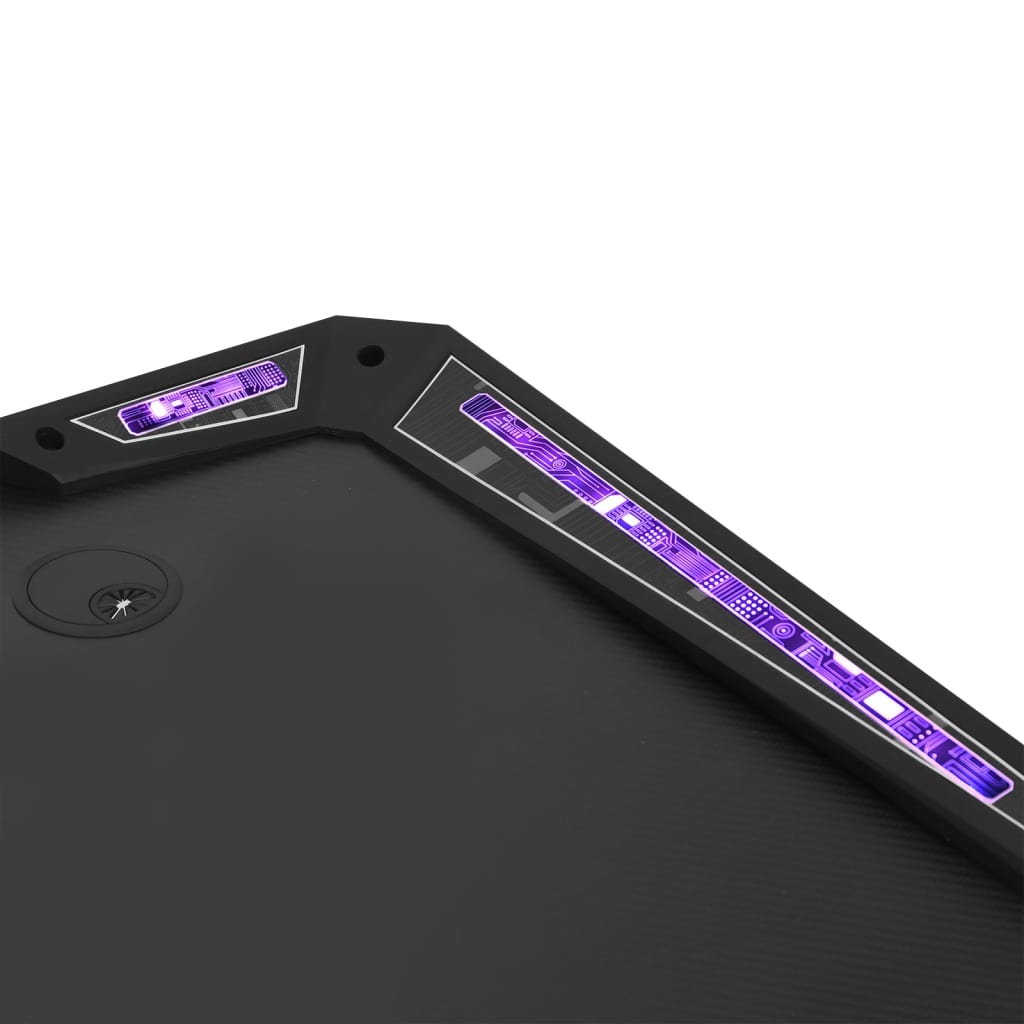 vidaXL Escritorio gaming con luz LED forma Y negro 90x60x75 cm