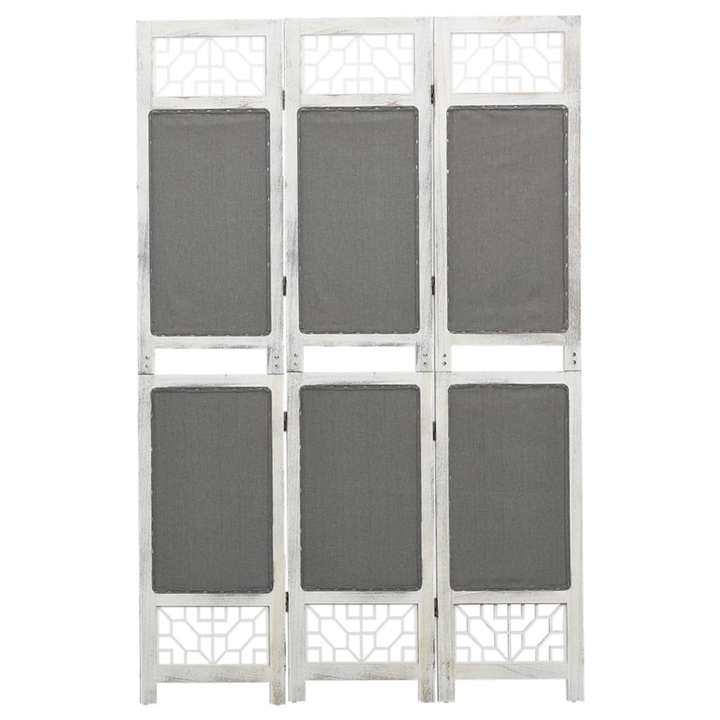 vidaXL Biombo divisor de 3 paneles de tela gris 105x165 cm