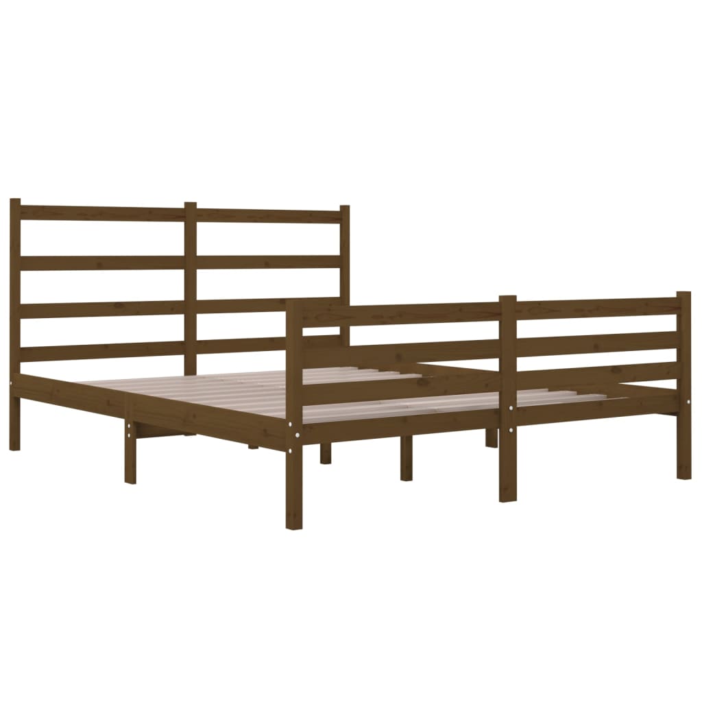 vidaXL Estructura de cama doble pequeña madera pino marrón 120x190 cm