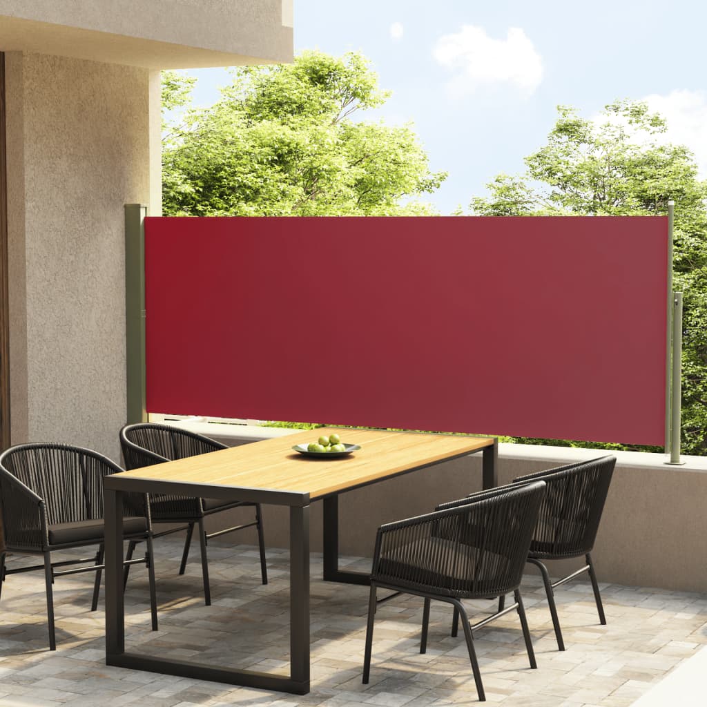 vidaXL Toldo lateral retráctil de jardín rojo 117x300 cm
