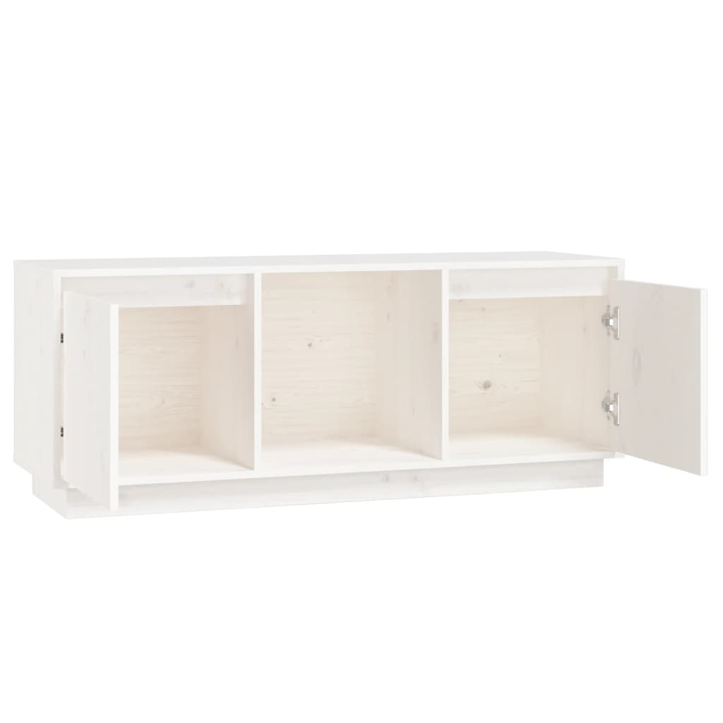 vidaXL Mueble para TV de madera maciza de pino blanco 110,5x35x44 cm