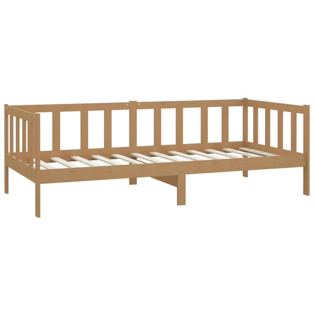 vidaXL Sofá cama madera maciza de pino marrón miel 90x200 cm
