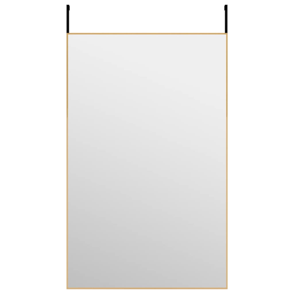 vidaXL Espejo de puerta cristal y aluminio dorado 50x80 cm