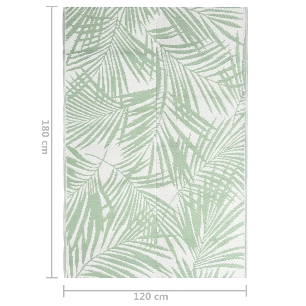 vidaXL Alfombra de exterior PP verde 120x180 cm