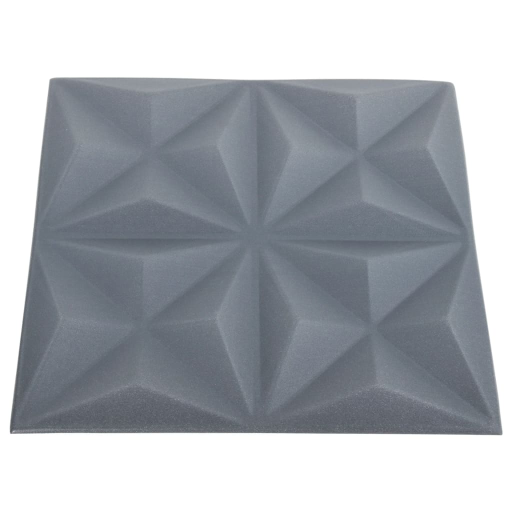 vidaXL Paneles de pared 3D 48 unidades gris origami 12 m² 50x50 cm