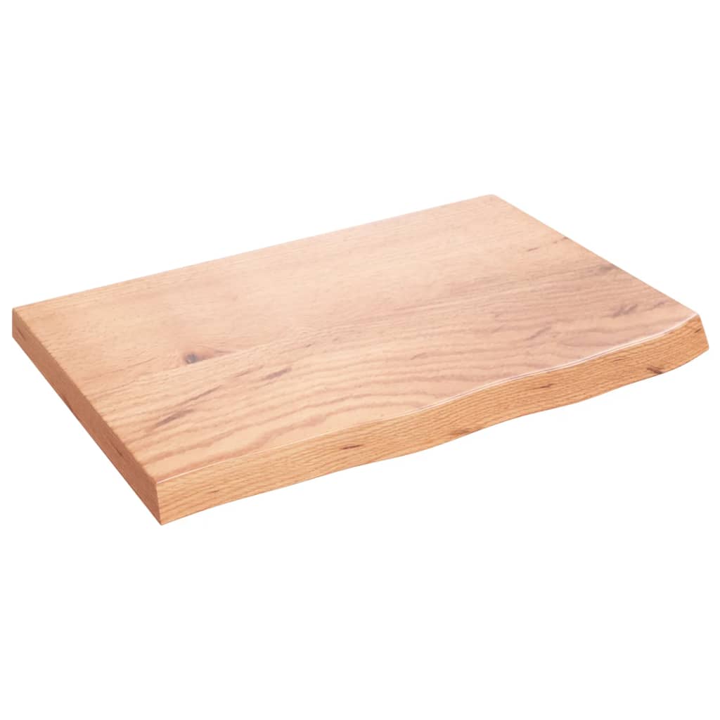 vidaXL Tablero mesa madera roble tratada marrón claro 60x40x(2-4) cm