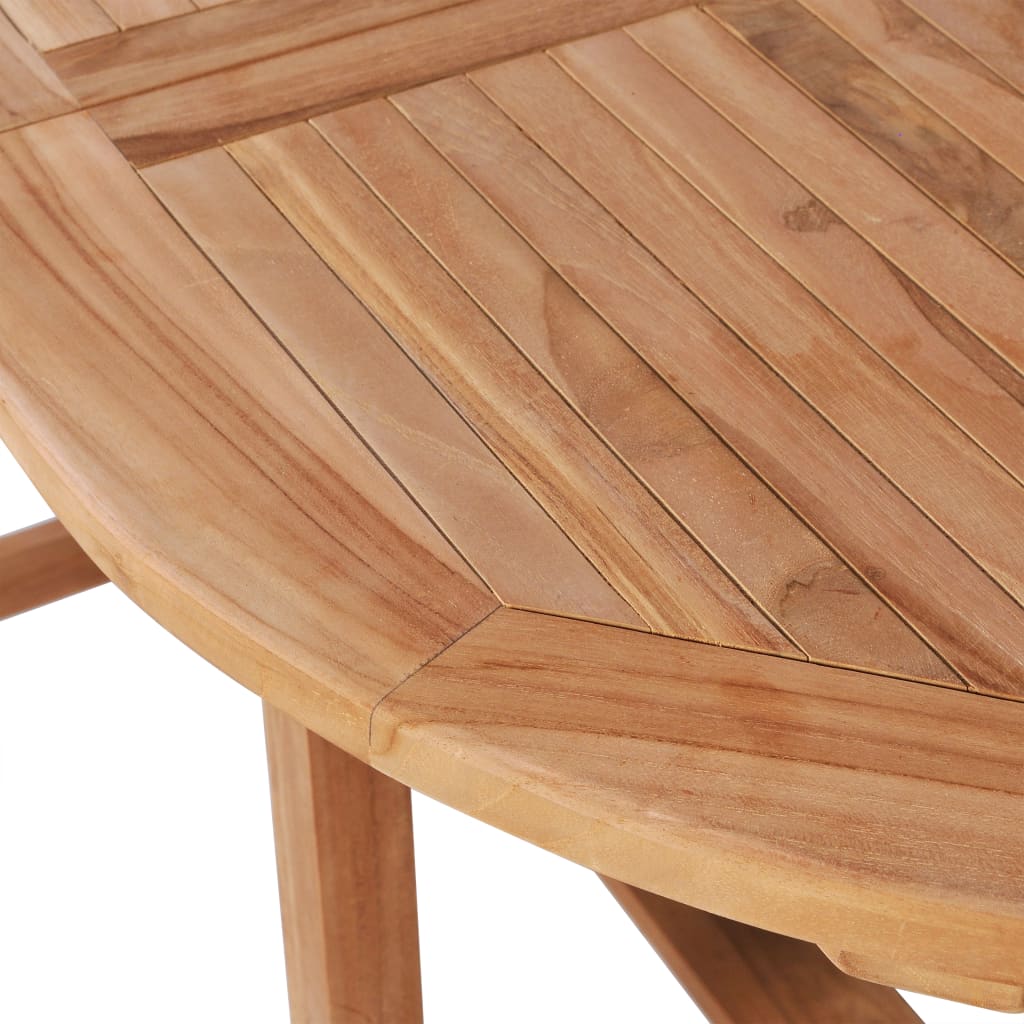 vidaXL Mesa de jardín de madera de teca maciza (110-160)x80x75 cm
