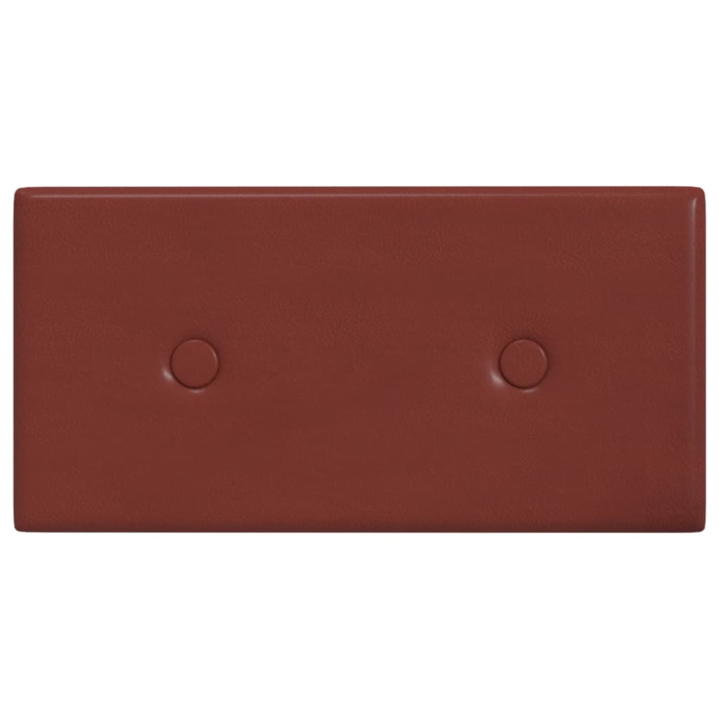 vidaXL Paneles pared 12 uds cuero sintético rojo tinto 30x15 cm 0,54m²