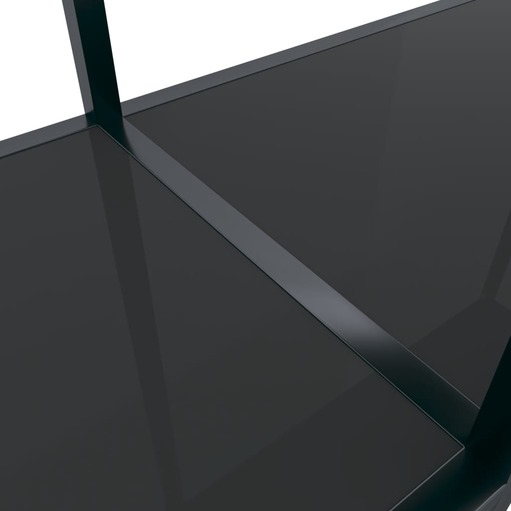 vidaXL Mesa de consola vidrio templado negro 180x35x75,5 cm