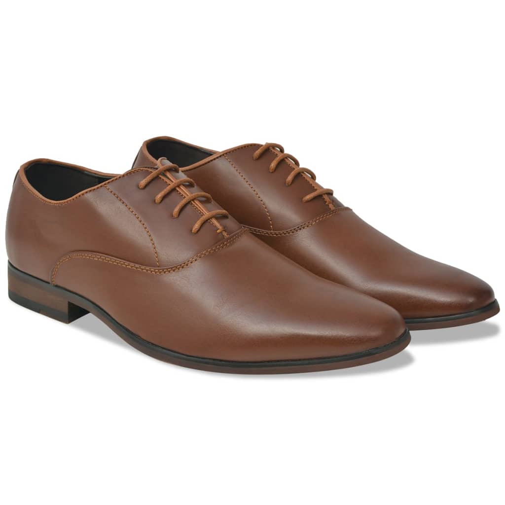 vidaXL Zapatos de vestir negocios hombre cordones marrón t 42 cuero PU