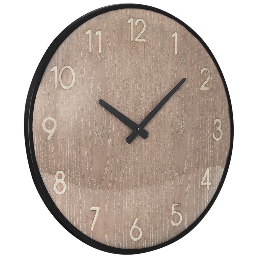 vidaXL Reloj de pared de MDF y metal marrón 42 cm