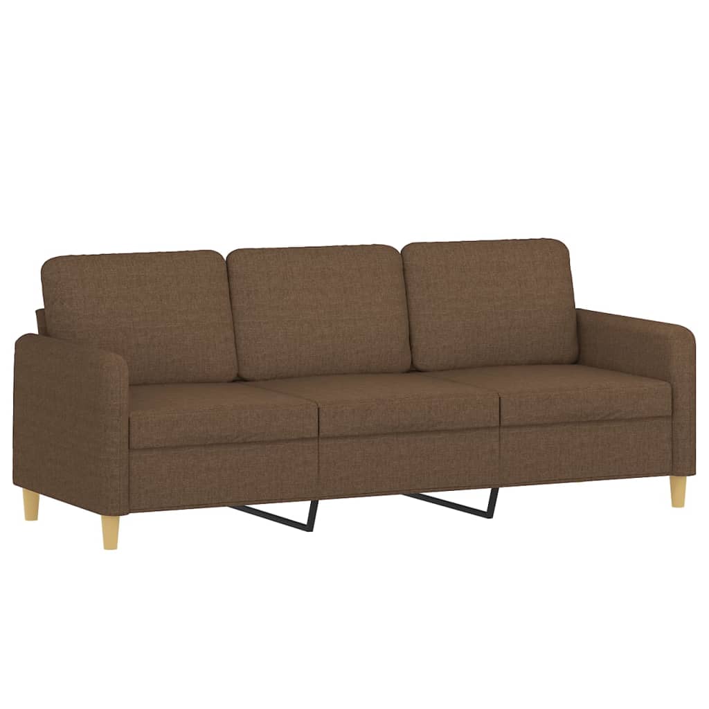 vidaXL Juego de sofás con cojines 2 piezas tela marrón