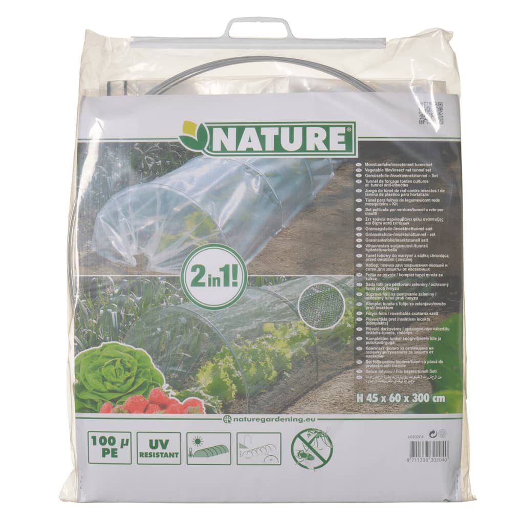 Set túnel de plástico para cultivos con lámina Nature 6030204