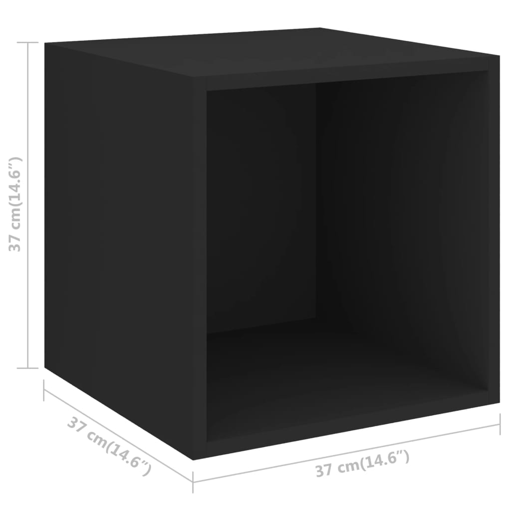 vidaXL Armario de pared madera contrachapada negro 37x37x37 cm