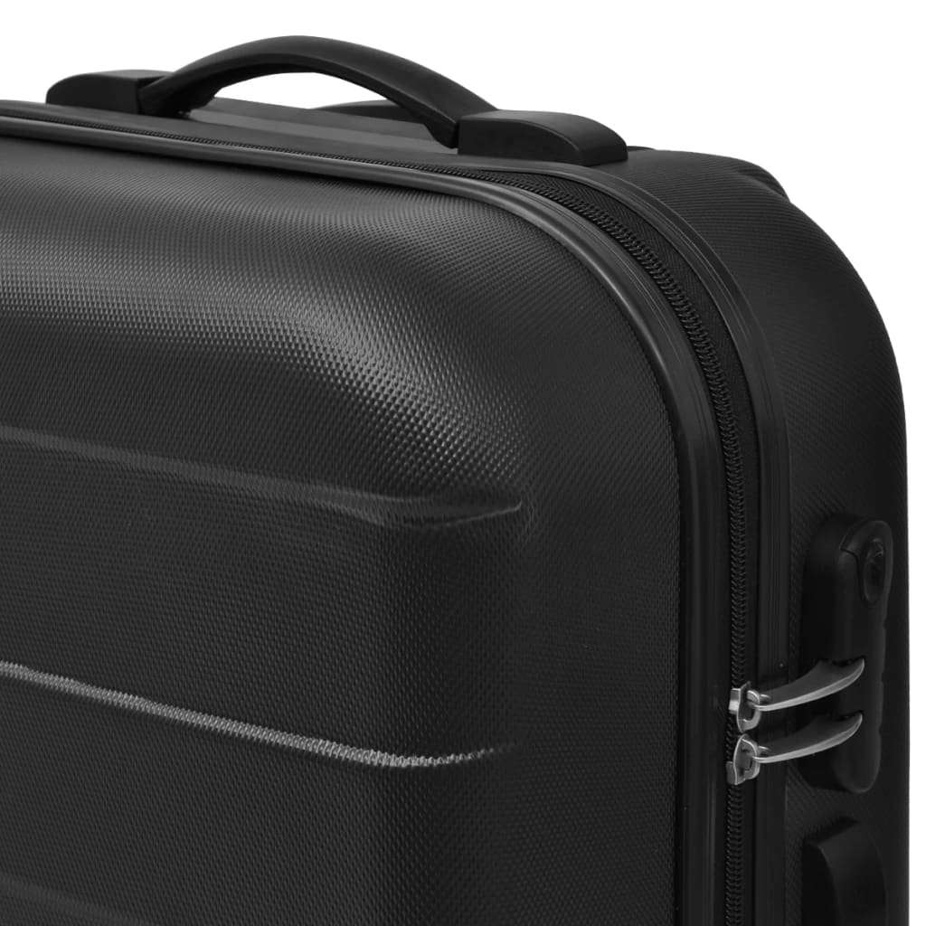 vidaXL Juego de maletas trolley rígidas 3 piezas negro 45,5/55/66 cm