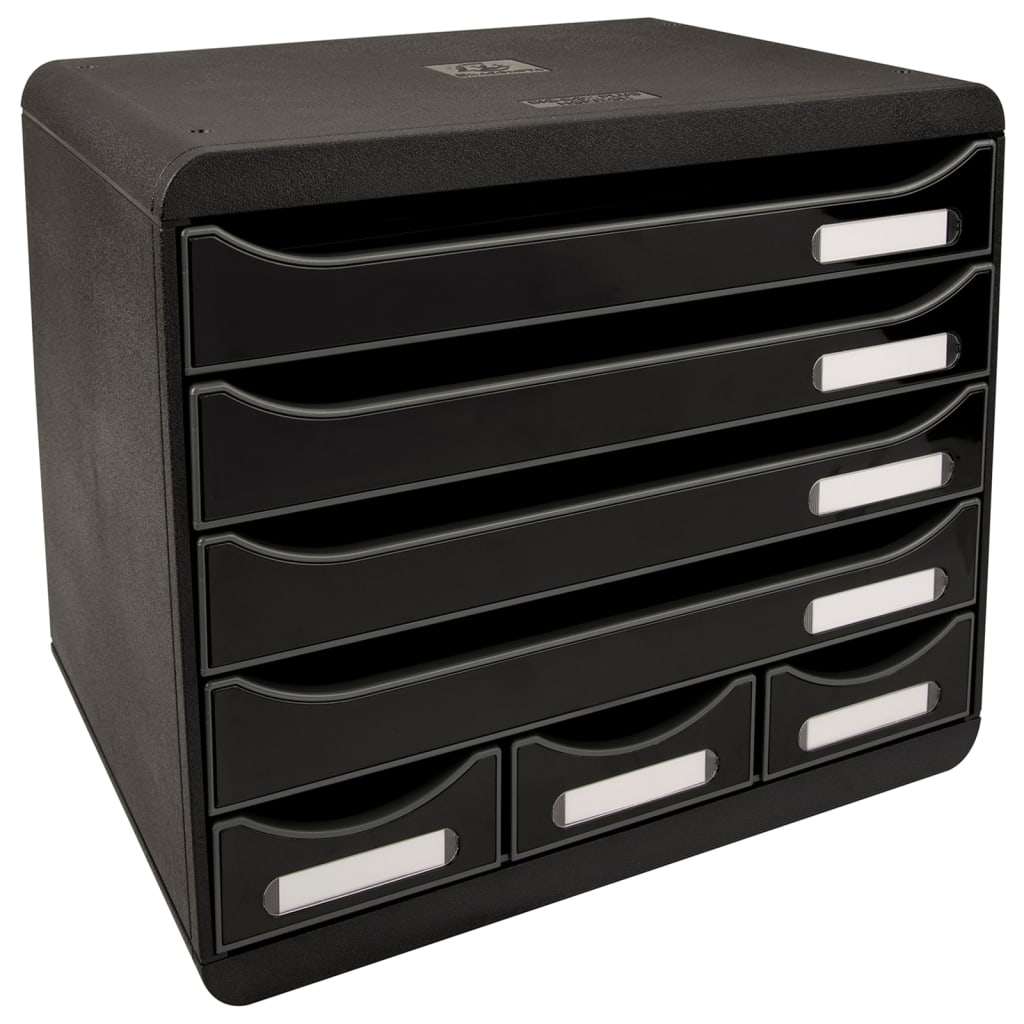 Exacompta Set de cajones escritorio Store-Box 7 cajones negro brillo