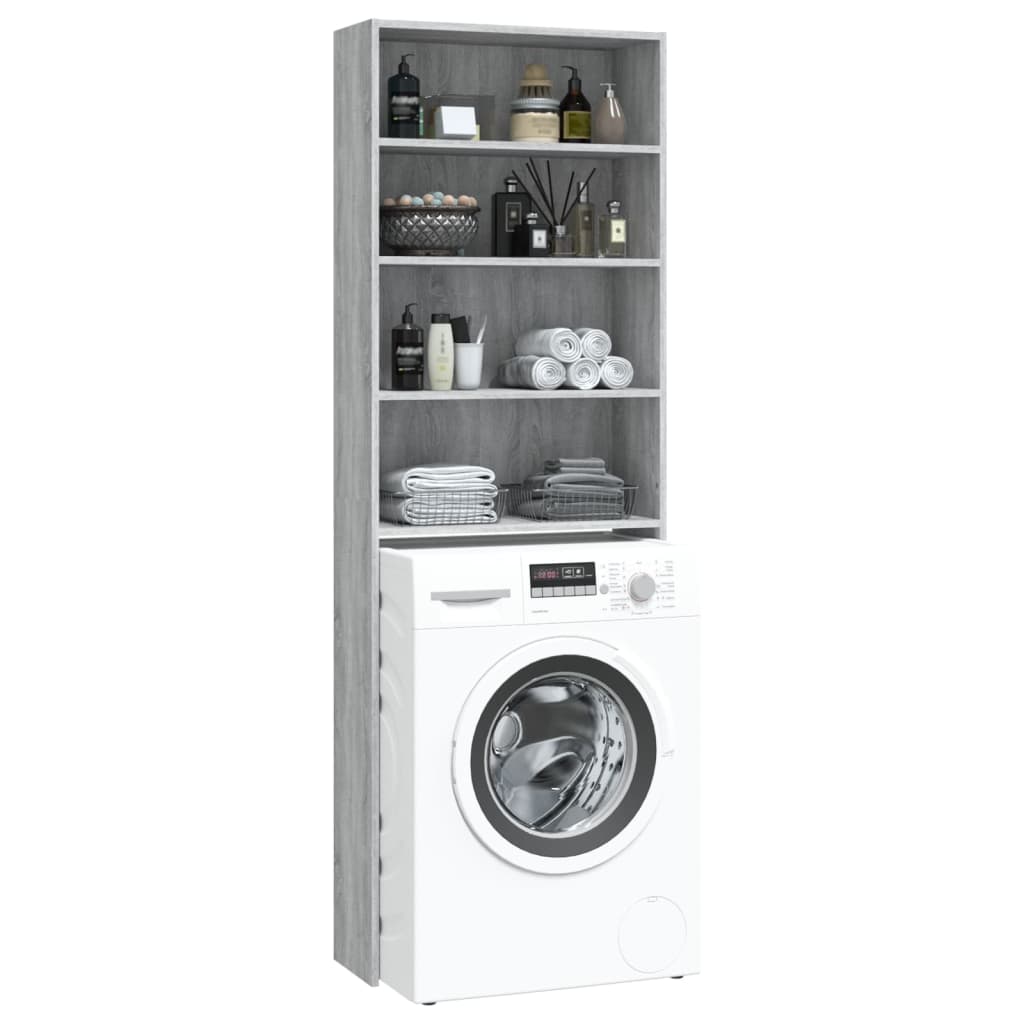 vidaXL Armario de lavadora gris Sonoma 64x24x190 cm