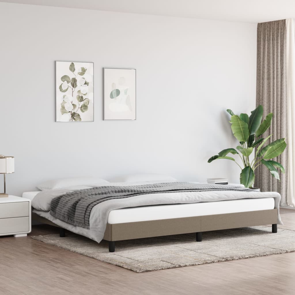 vidaXL Estructura de cama de tela gris taupe 200x200 cm