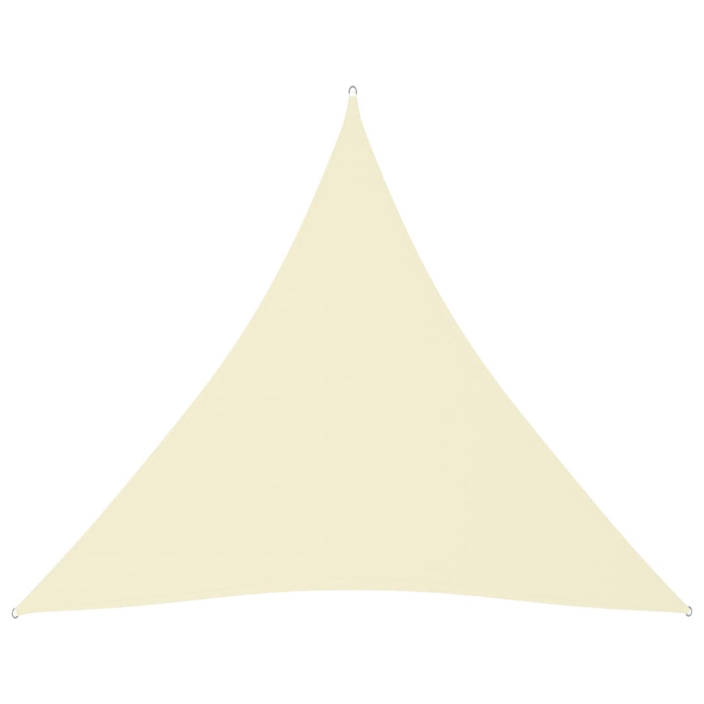 vidaXL Toldo de vela triangular tela Oxford color crema 4x4x4 m