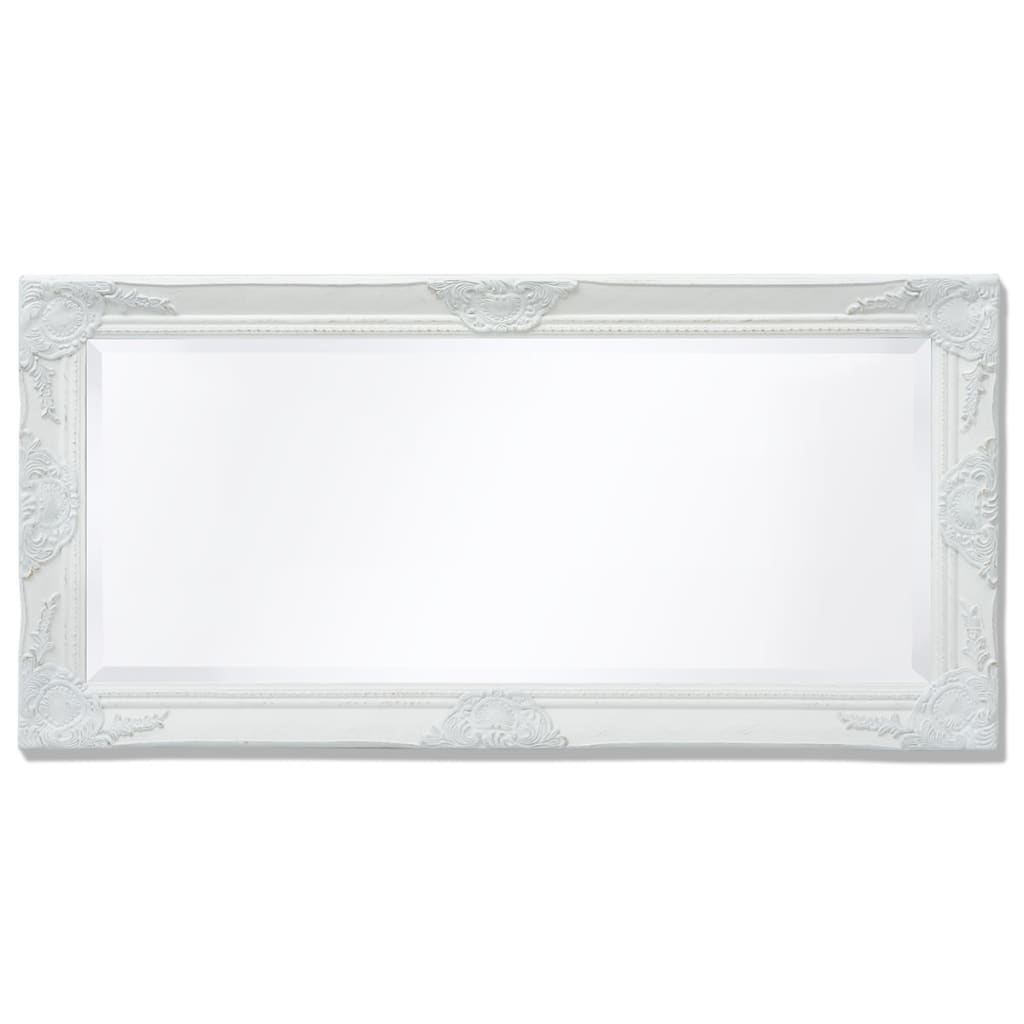 vidaXL Espejo de pared estilo barroco blanco 100x50 cm