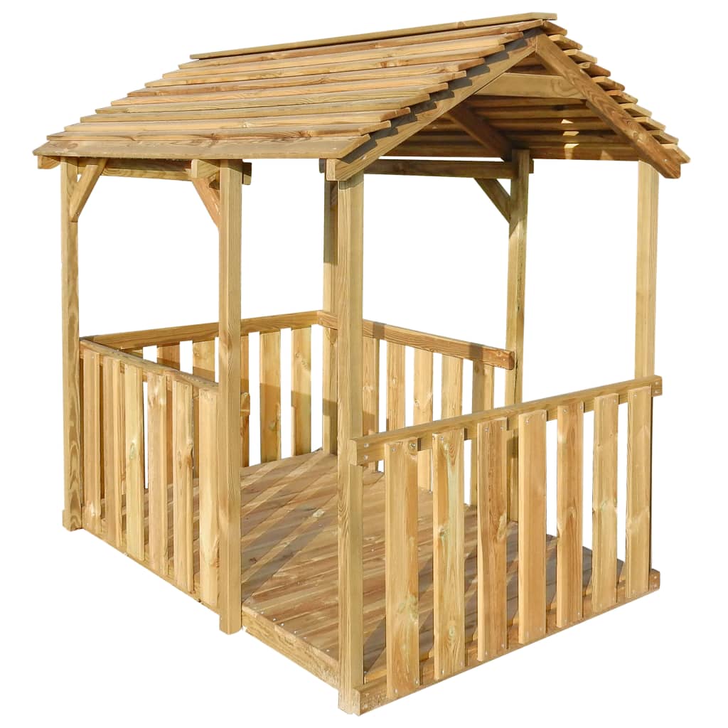 vidaXL Casa de juegos de jardín madera de pino 122,5x160x163 cm