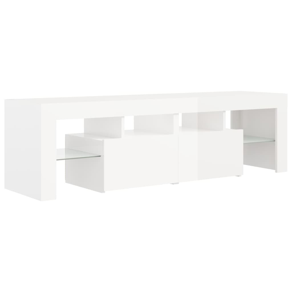 vidaXL Mueble de TV con luces LED blanco brillante 140x36,5x40 cm