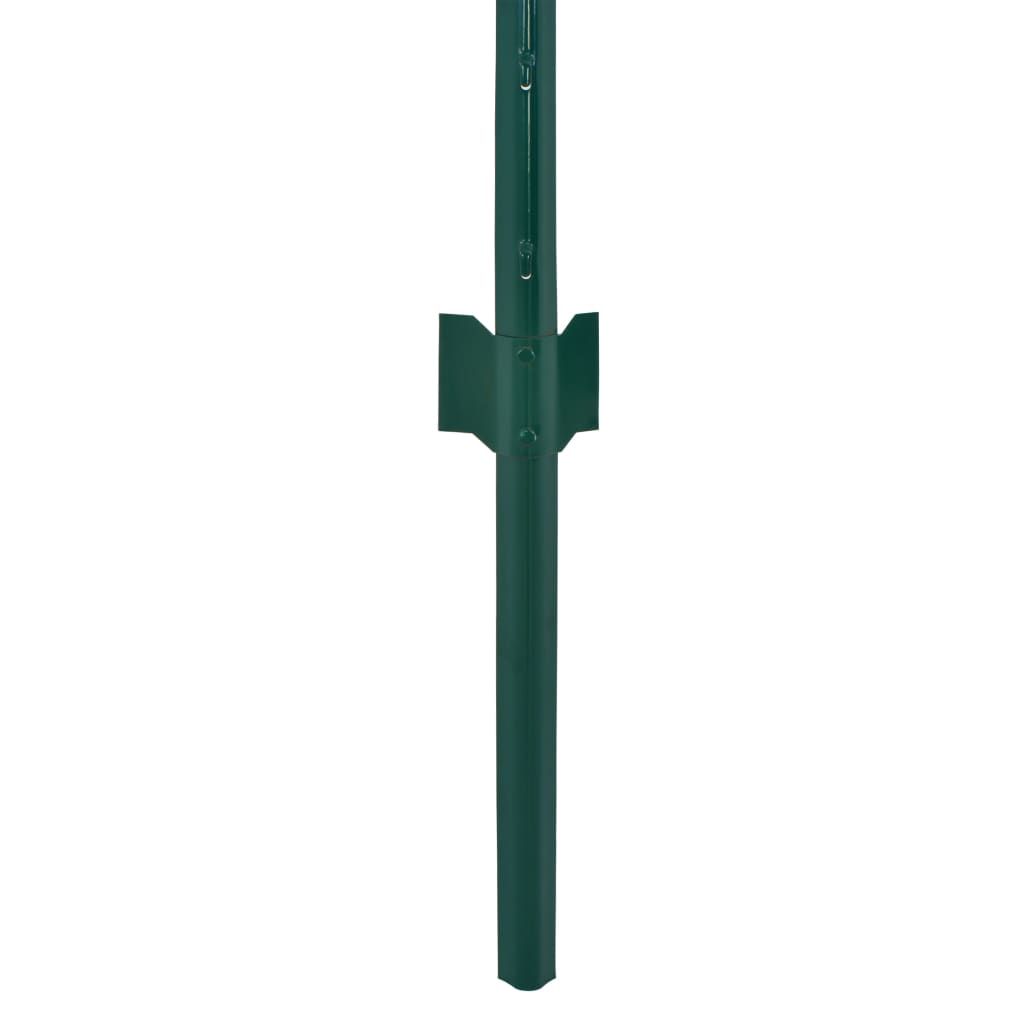 vidaXL Valla de malla alambre con postes acero verde 25x2 m