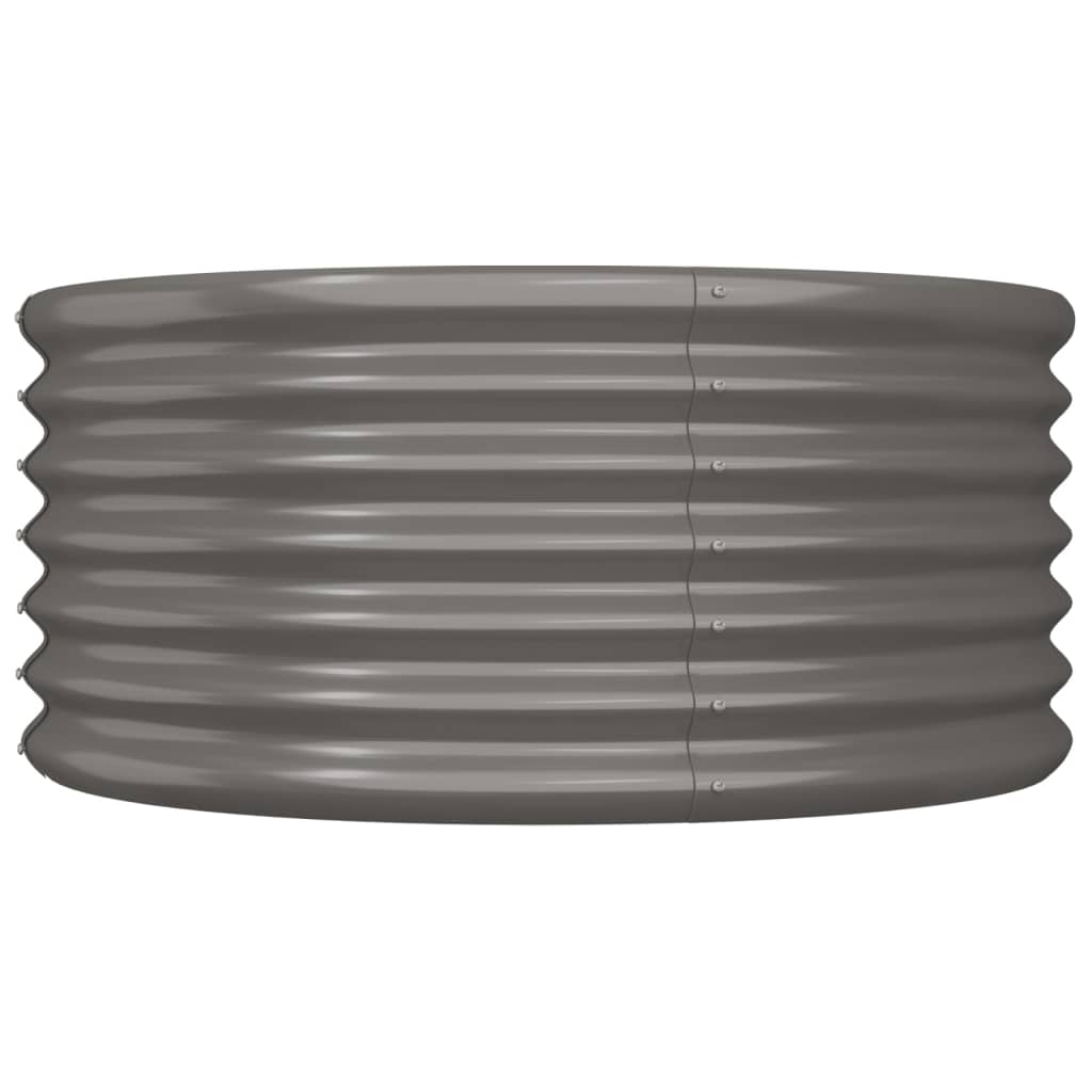 vidaXL Jardinera de acero con recubrimiento en polvo gris 80x80x36 cm