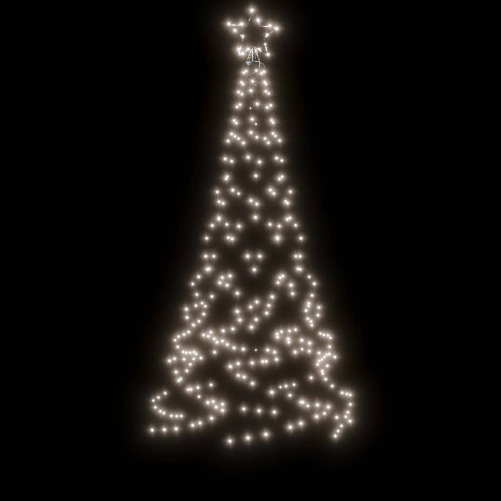 vidaXL Árbol de Navidad con pincho 200 LED blanco frío 180 cm