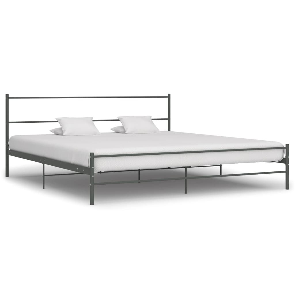 vidaXL Estructura de cama de metal gris 180x200 cm