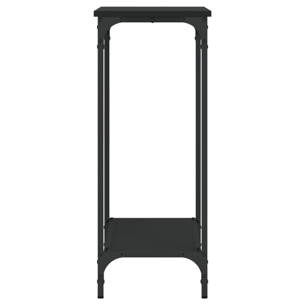 vidaXL Mesa consola madera de ingeniería negro 75x30,5x75 cm