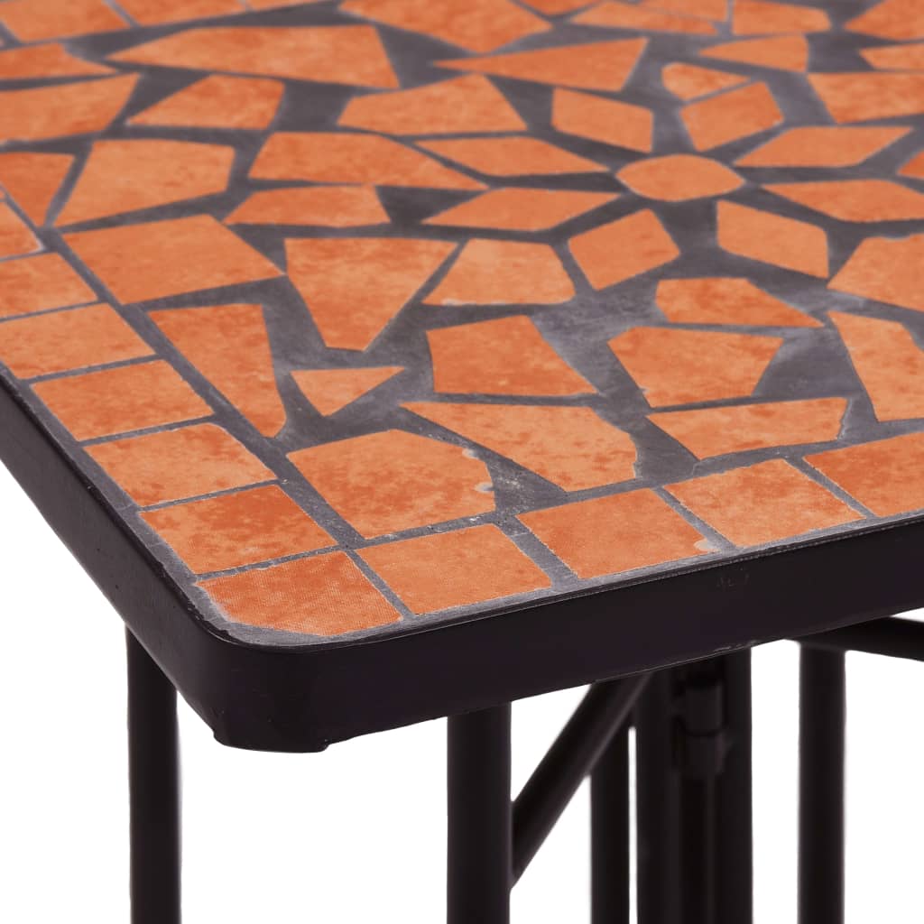 vidaXL Mesa auxiliar de mosaico cerámica terracota