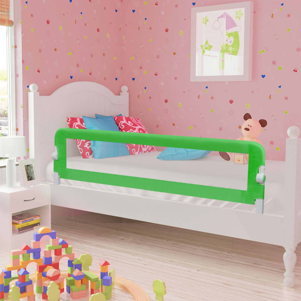vidaXL Barandilla de seguridad cama de niño poliéster verde 120x42 cm
