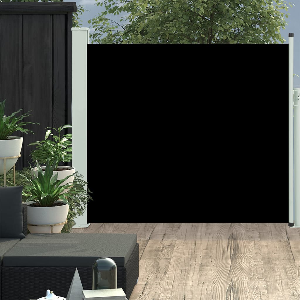 vidaXL Toldo lateral retráctil de jardín negro 100x300 cm