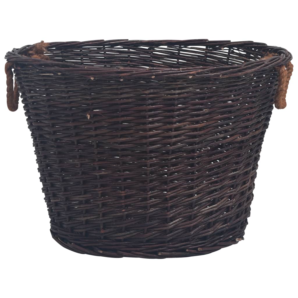 vidaXL Set de cestas apilables para leña 3 uds sauce marrón oscuro