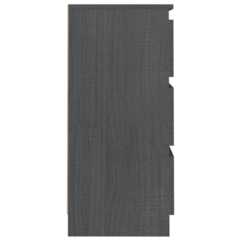 vidaXL Mesitas de noche 2 uds madera maciza de pino gris 40x29,5x64 cm