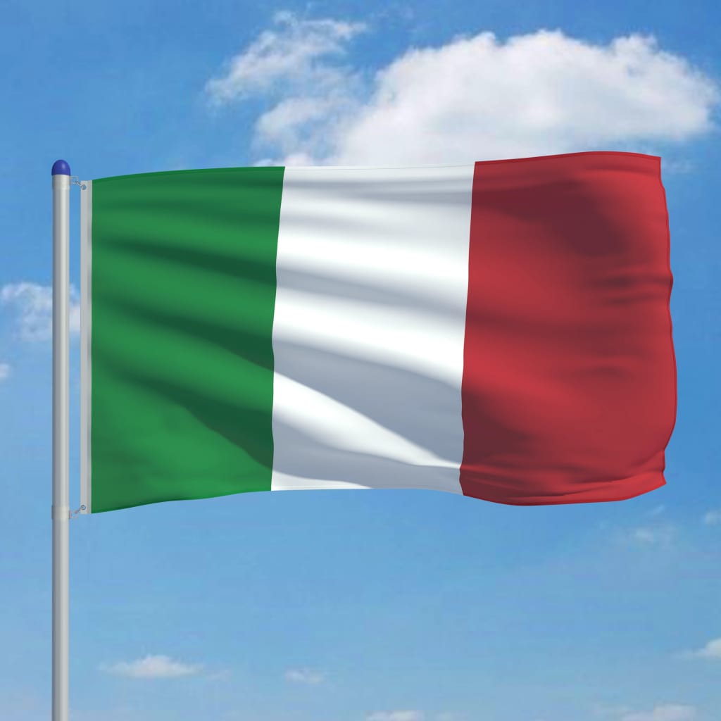vidaXL Bandera de Italia y mástil de aluminio 6 m