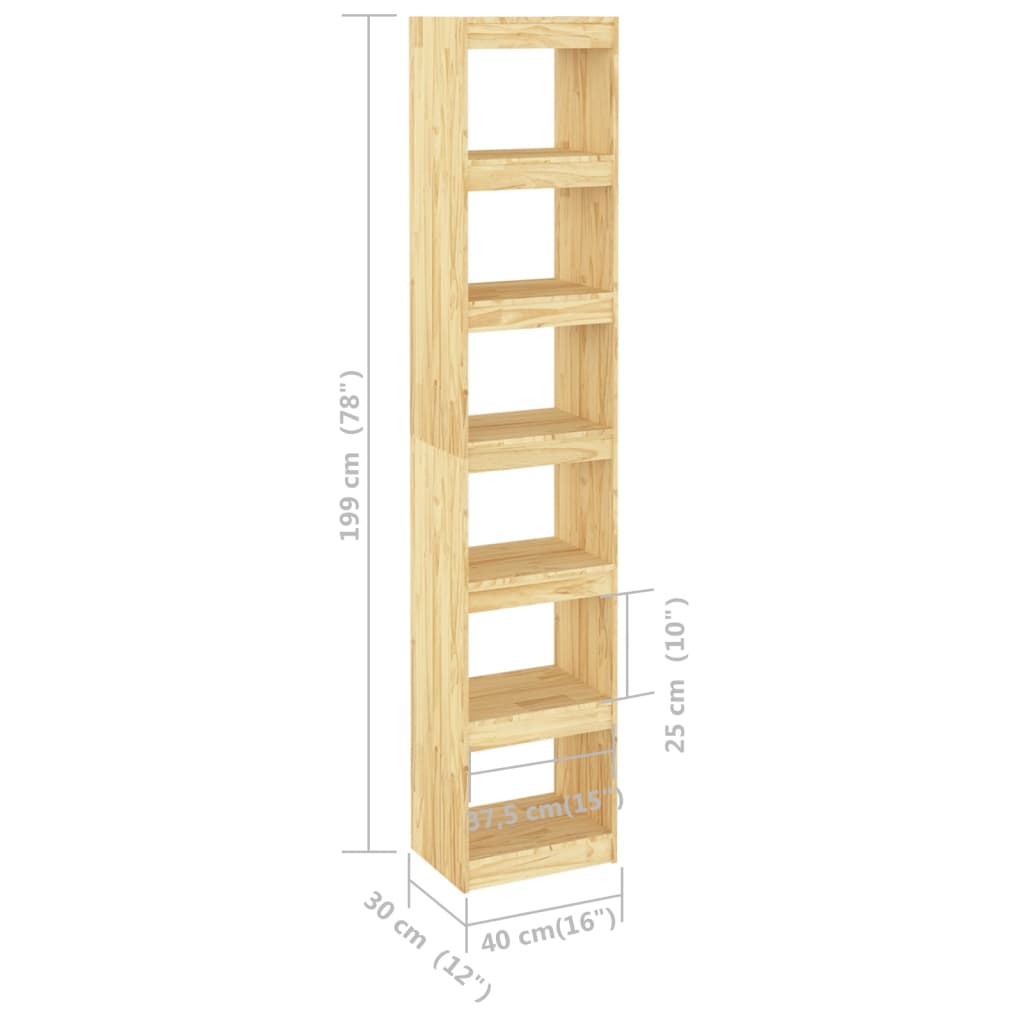 vidaXL Estantería/divisor de espacios madera maciza pino 40x30x199 cm