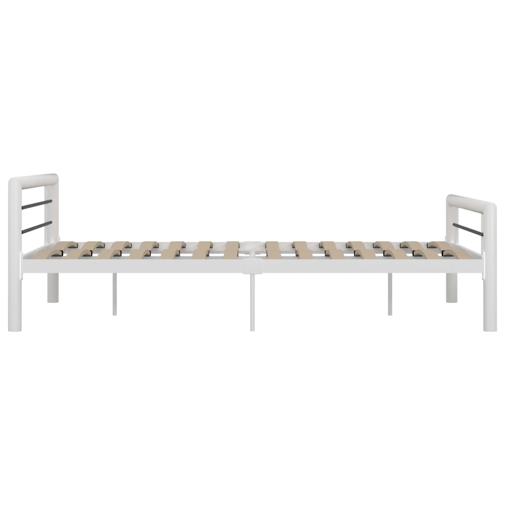 vidaXL Estructura de cama de metal blanco y negro 120x200 cm