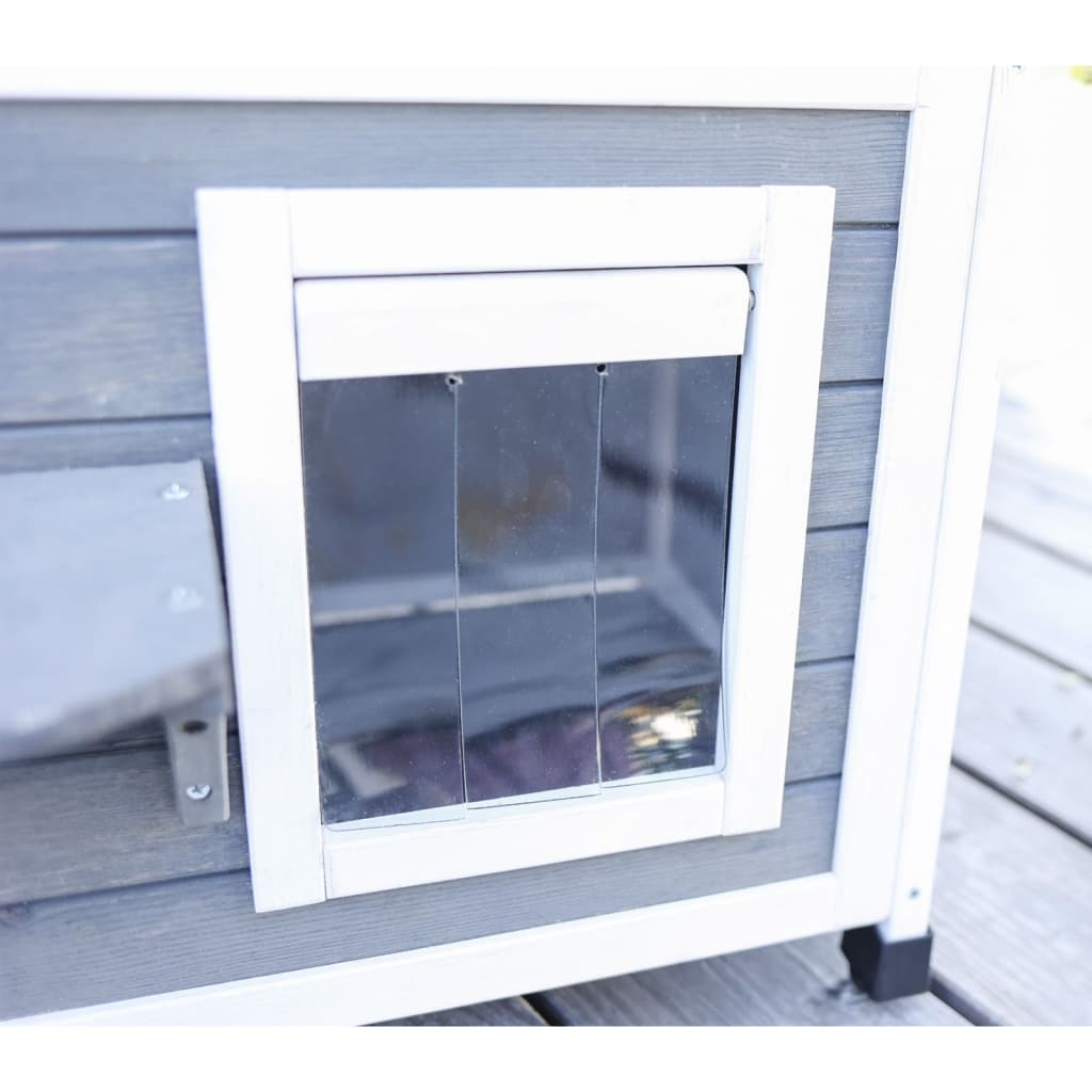 Kerbl Casa para gatos de exterior Family gris y blanco 57x55x80 cm