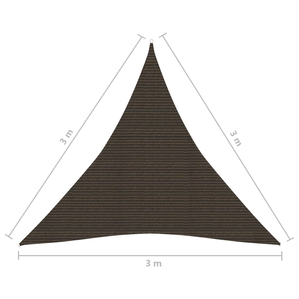 vidaXL Toldo de vela marrón HDPE 160 g/m² 3x3x3 m