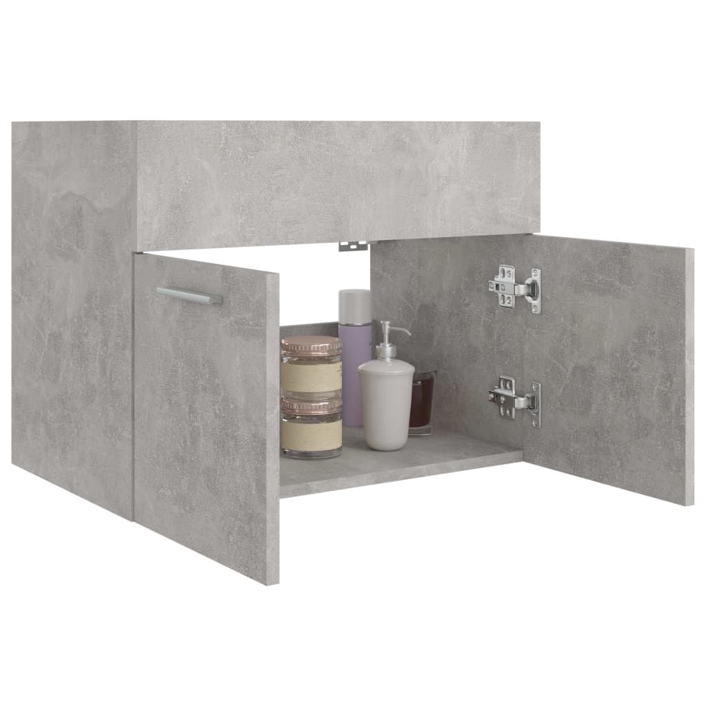 vidaXL Armario para lavabo contrachapada gris hormigón 60x38,5x46 cm
