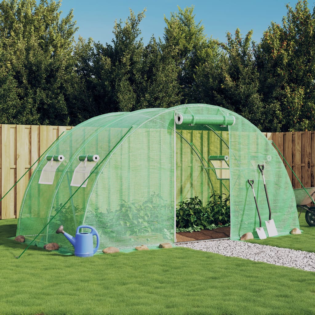 vidaXL Invernadero con estructura de acero verde 8 m² 4x2x2 m