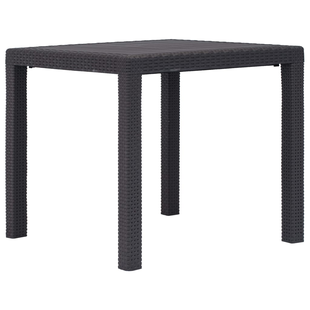vidaXL Juego de mesa y sillas de jardín 3 piezas ratán plástico marrón