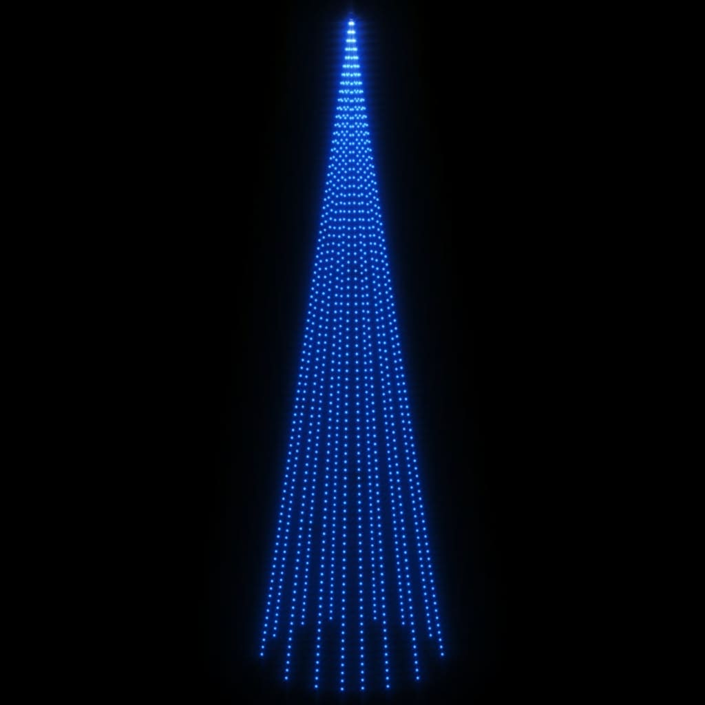 vidaXL Árbol de Navidad en asta de bandera 1134 LED azul 800 cm