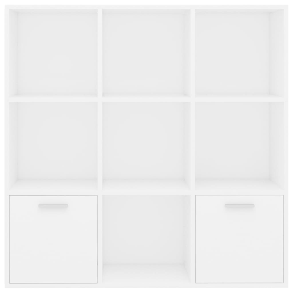 Estantería Librería con 8 Cubos para Libros Mueble Estantería Madera para Salón Oficina Blanco 147.5x75x29.5cm 