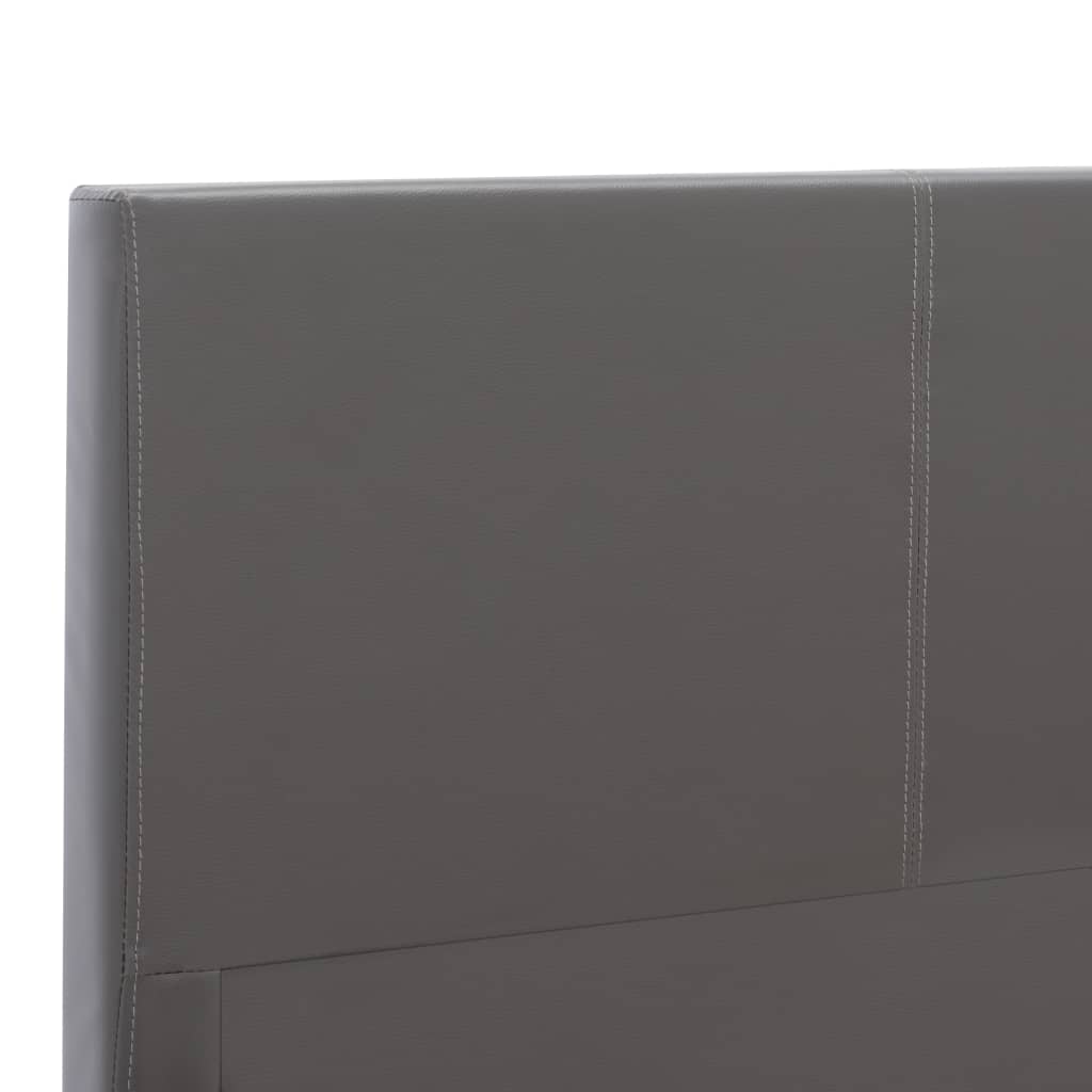 vidaXL Estructura de cama de cuero sintético gris 180x200 cm
