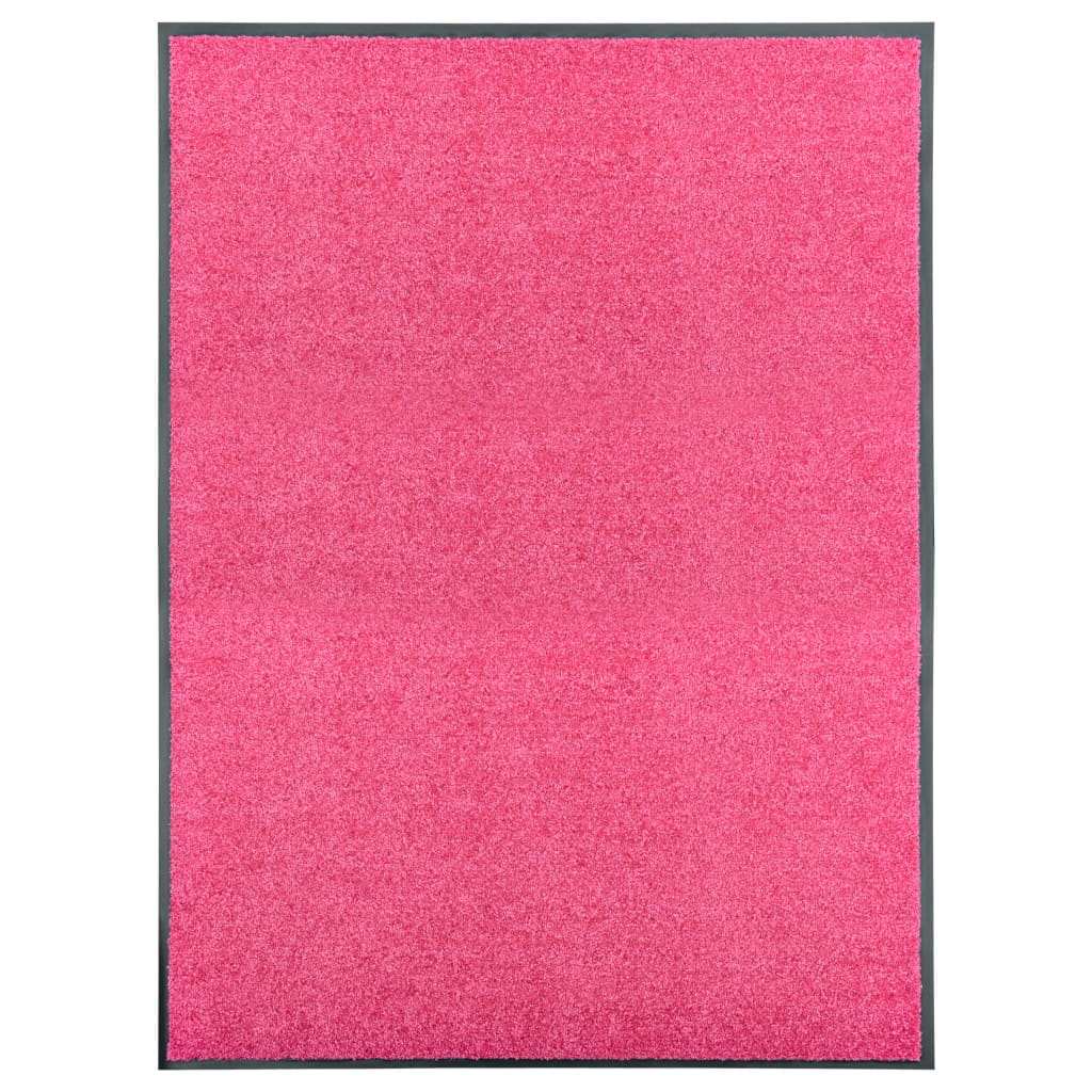 vidaXL Felpudo lavable rosa 90x120 cm